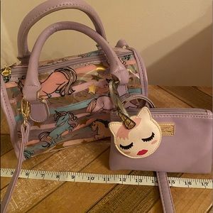 Betsey Johnson clear unicorn purse